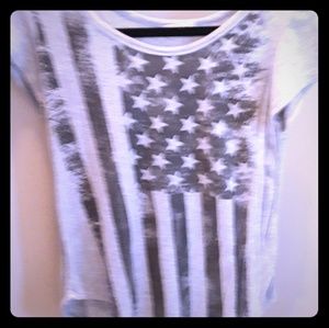 Grey and black USA flag shirt